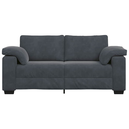 Zweisitzer-Sofa Dunkelgrau 140 cm Samt