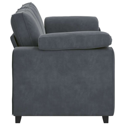Zweisitzer-Sofa Dunkelgrau 140 cm Samt