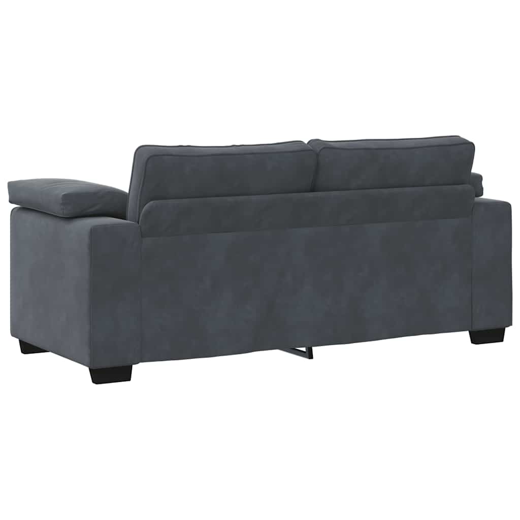 Zweisitzer-Sofa Dunkelgrau 140 cm Samt