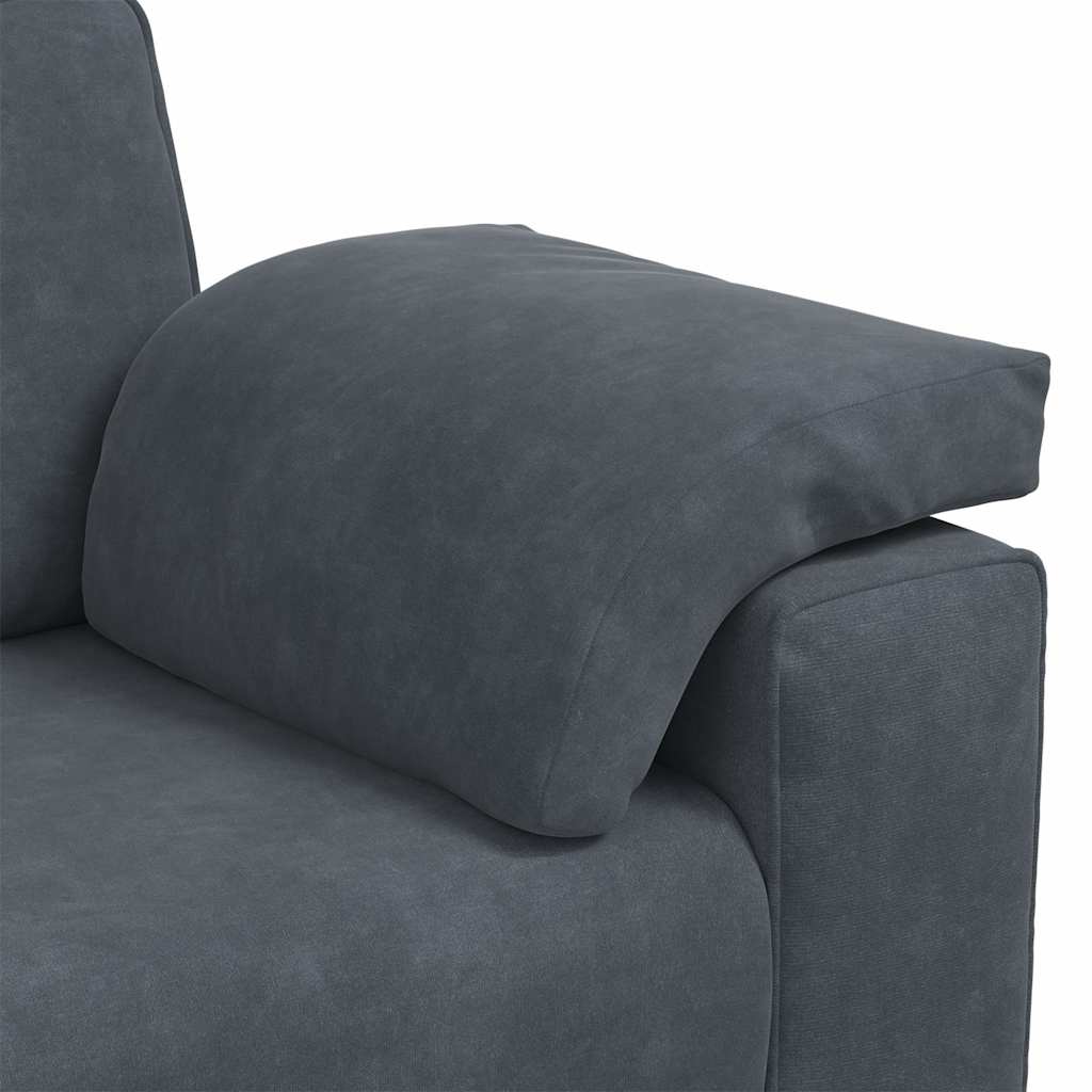 Zweisitzer-Sofa Dunkelgrau 140 cm Samt