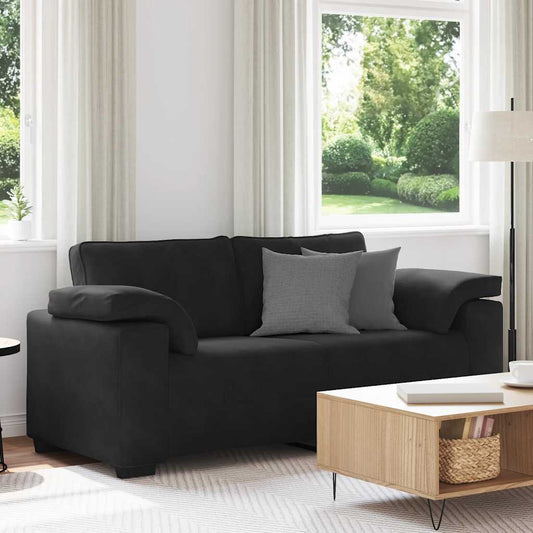 Zweisitzer-Sofa Schwarz 140 cm Samt