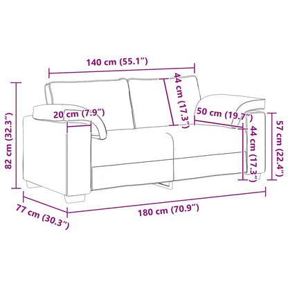 Zweisitzer-Sofa Creme 140 cm Samt
