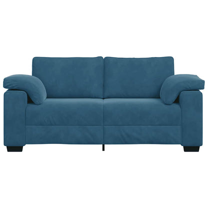 Zweisitzer-Sofa Blau 140 cm Samt