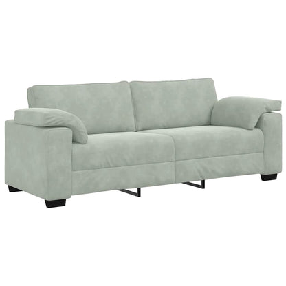 3-Sitzer-Sofa Hellgrau 178 cm Samt