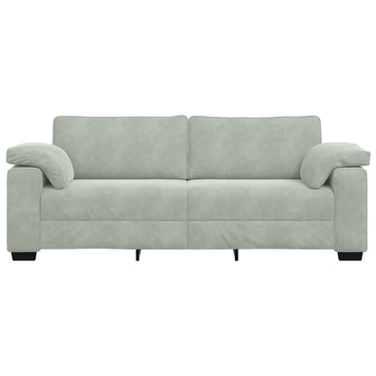 3-Sitzer-Sofa Hellgrau 178 cm Samt