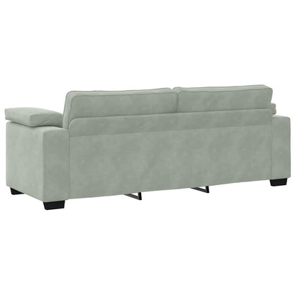 3-Sitzer-Sofa Hellgrau 178 cm Samt