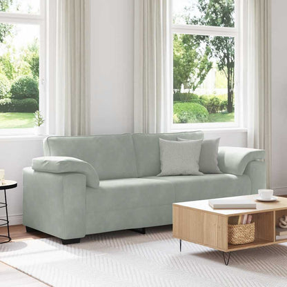 3-Sitzer-Sofa Hellgrau 178 cm Samt