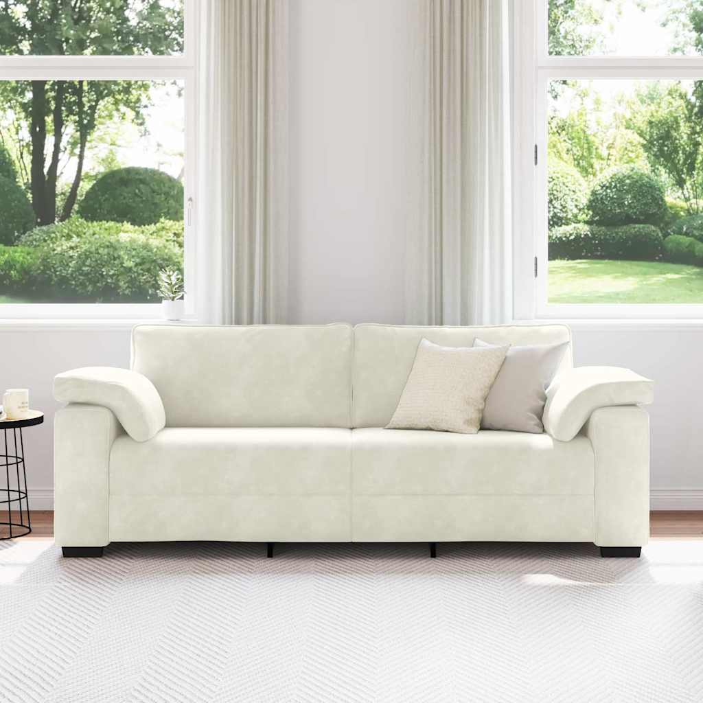 3-Sitzer-Sofa Creme 178 cm Samt