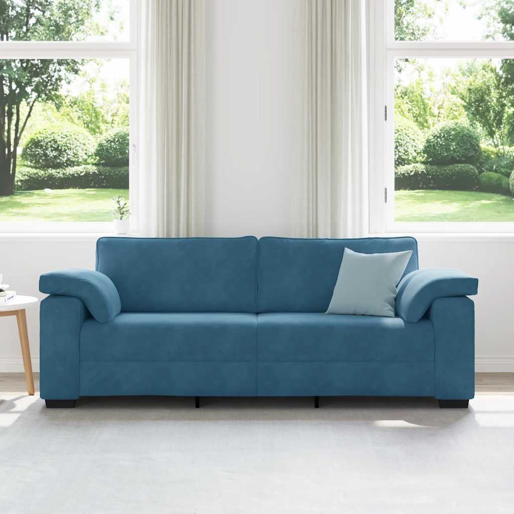 3-Sitzer-Sofa Blau 178 cm Samt