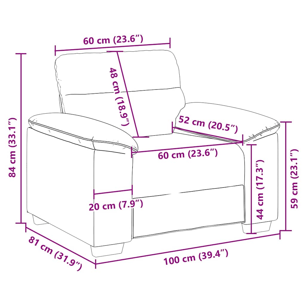 Sessel Dunkelgrün 60 cm Stoff