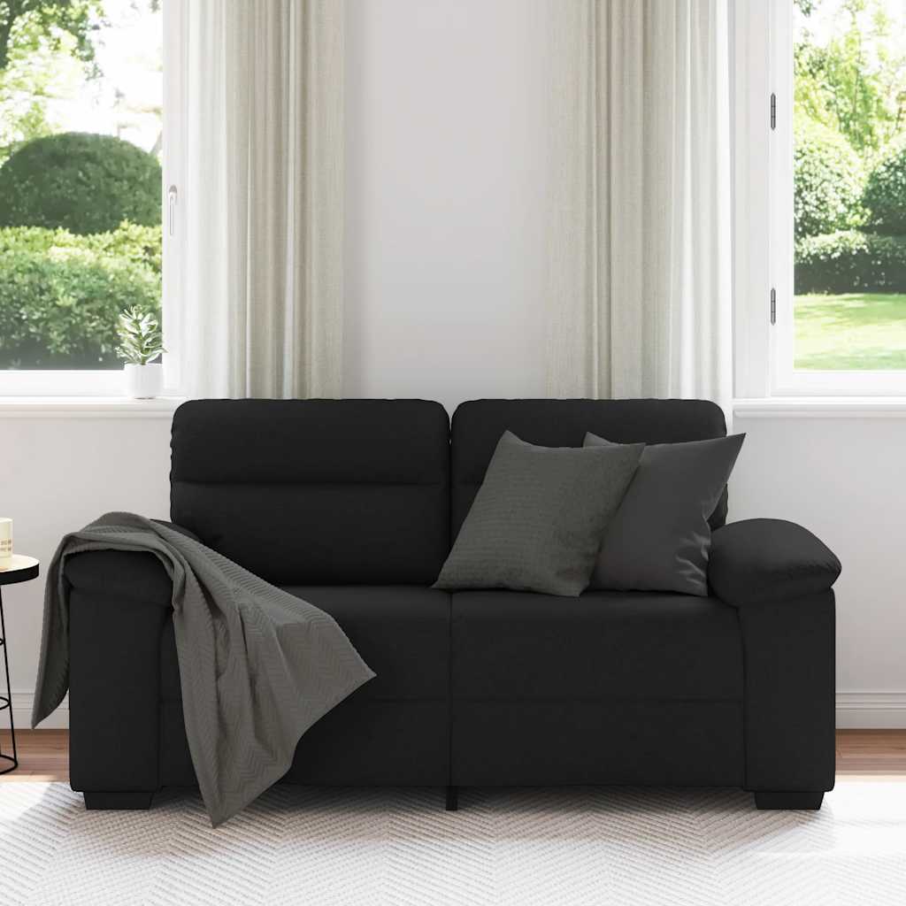 2-Sitzer-Sofa Schwarz 120 cm Stoff