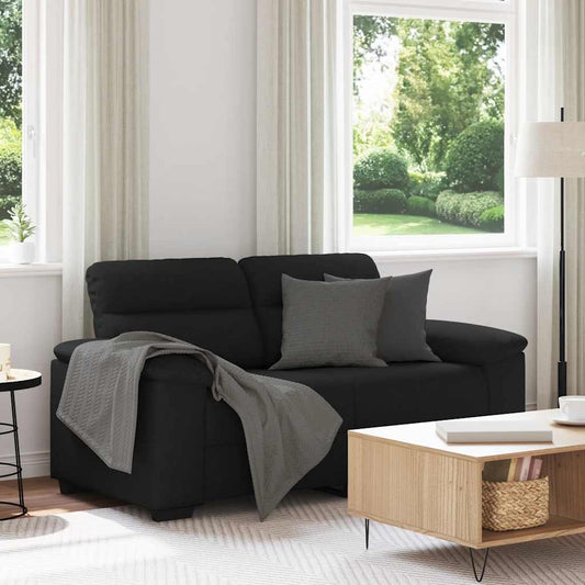 2-Sitzer-Sofa Schwarz 120 cm Stoff