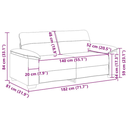 2-Sitzer-Sofa Taupe 140 cm Stoff