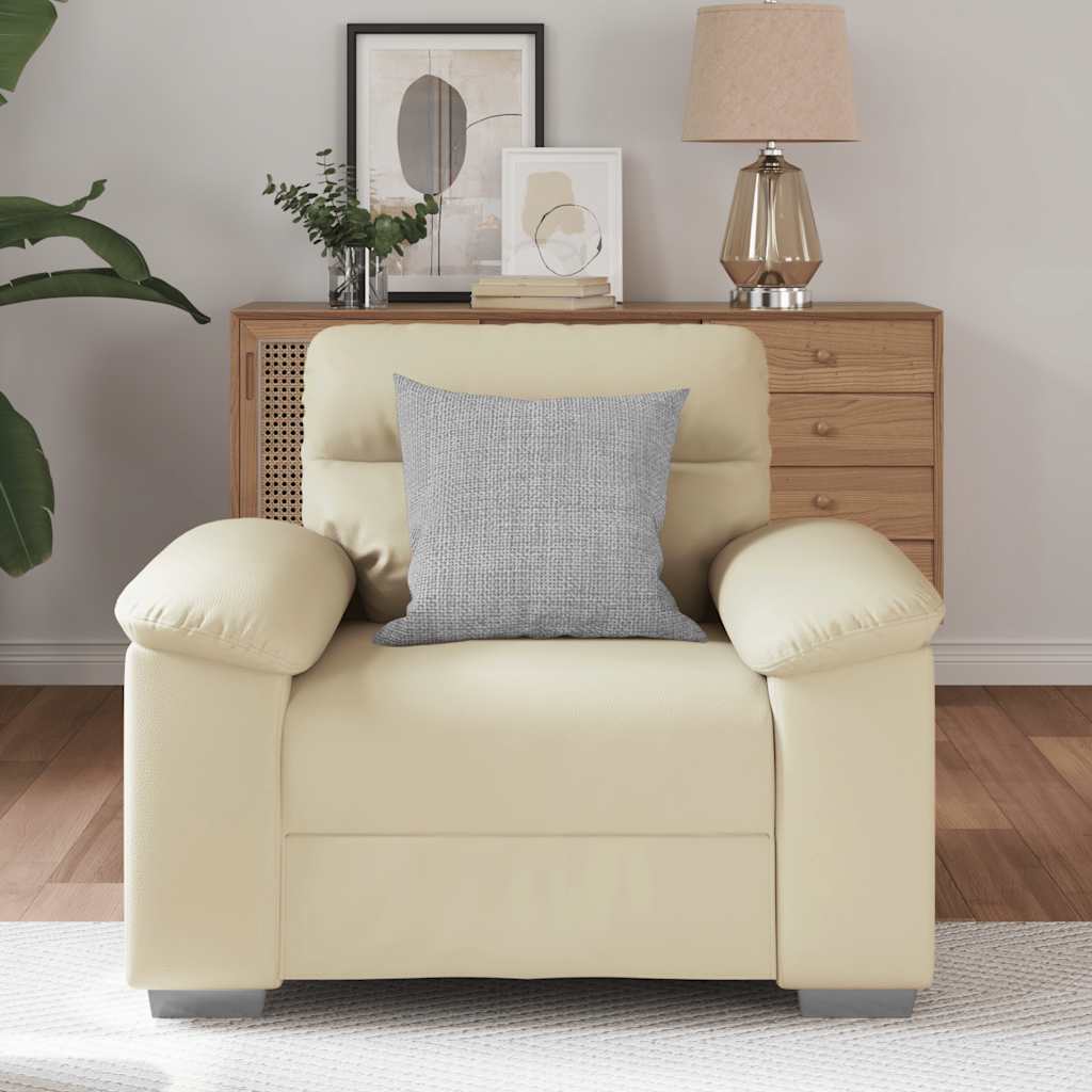 Sessel Creme 60 cm Kunstleder