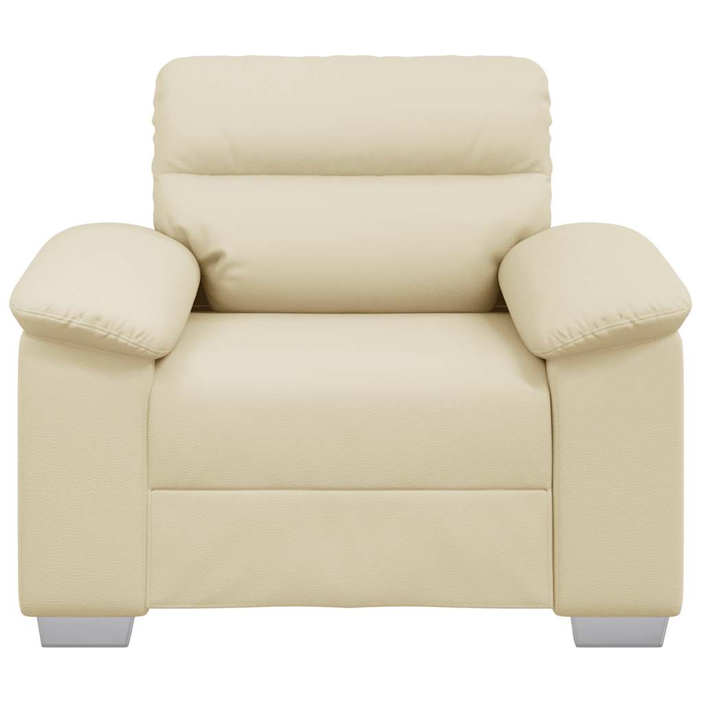 Sessel Creme 60 cm Kunstleder