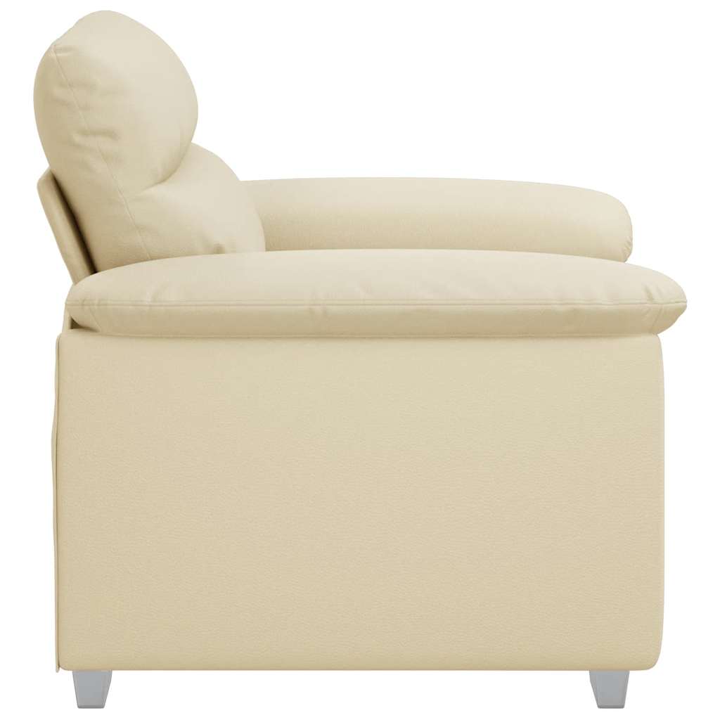 Sessel Creme 60 cm Kunstleder