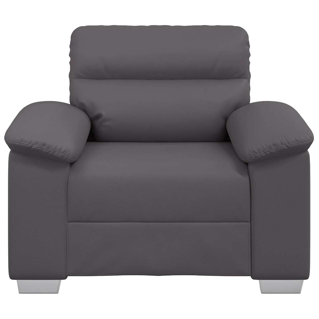 Sessel Grau 60 cm Kunstleder