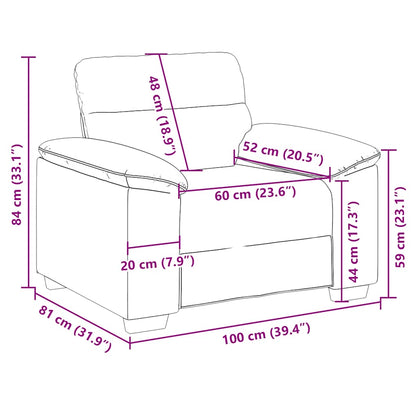 Sessel Grau 60 cm Kunstleder