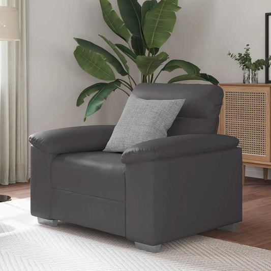 Sessel Grau 60 cm Kunstleder