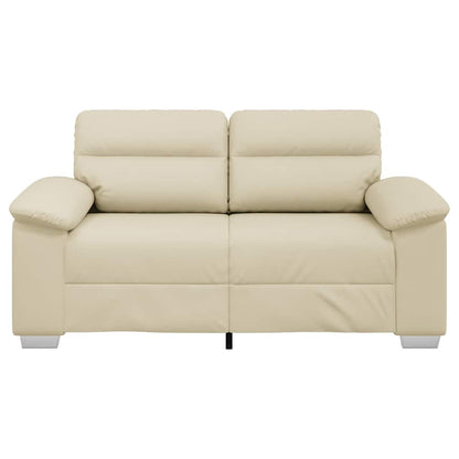 2-Sitzer-Sofa Creme 120 cm Kunstleder