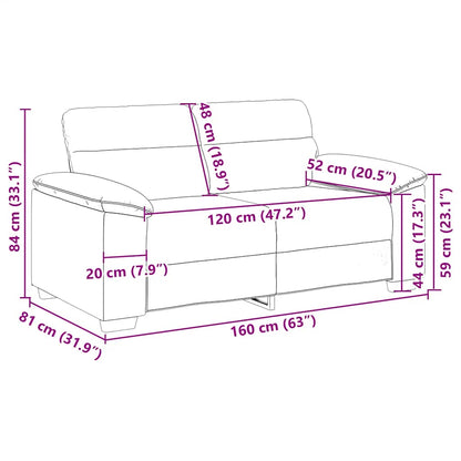 2-Sitzer-Sofa Creme 120 cm Kunstleder