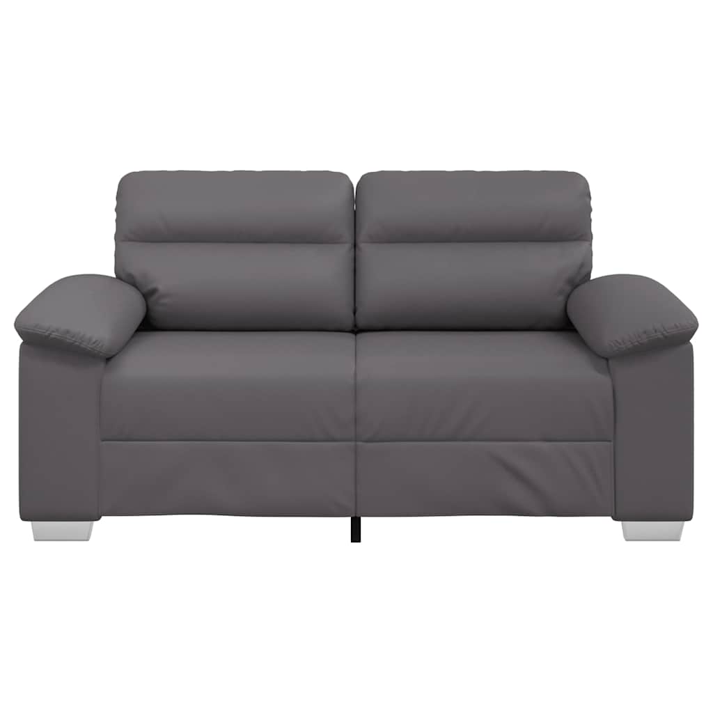 2-Sitzer-Sofa Grau 120 cm Kunstleder