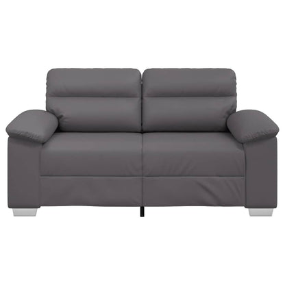 2-Sitzer-Sofa Grau 120 cm Kunstleder