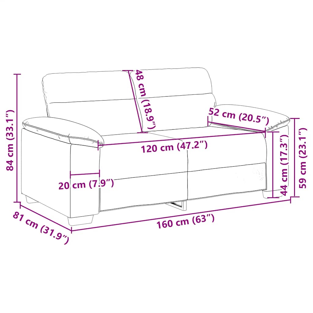 2-Sitzer-Sofa Grau 120 cm Kunstleder