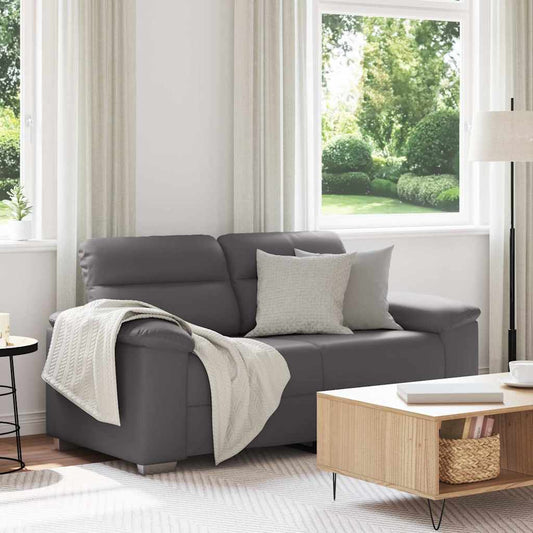 2-Sitzer-Sofa Grau 120 cm Kunstleder