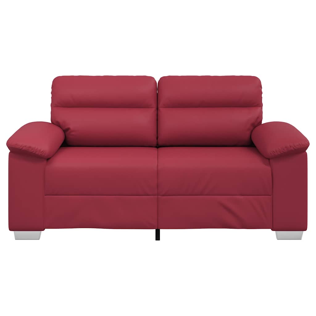 2-Sitzer-Sofa Weinrot 120 cm Kunstleder