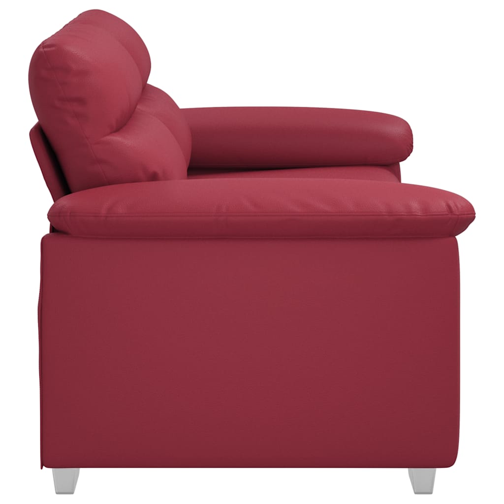 2-Sitzer-Sofa Weinrot 120 cm Kunstleder