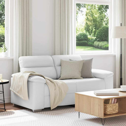 2-Sitzer-Sofa Weiß 120 cm Kunstleder