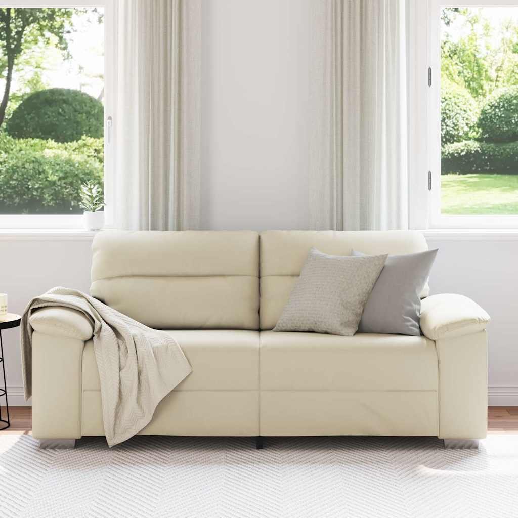 2-Sitzer-Sofa Creme 140 cm Kunstleder