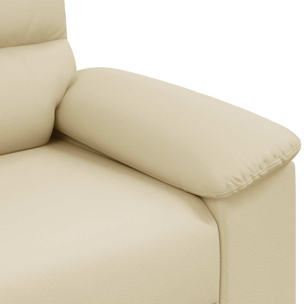 2-Sitzer-Sofa Creme 140 cm Kunstleder