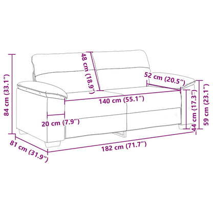 2-Sitzer-Sofa Creme 140 cm Kunstleder