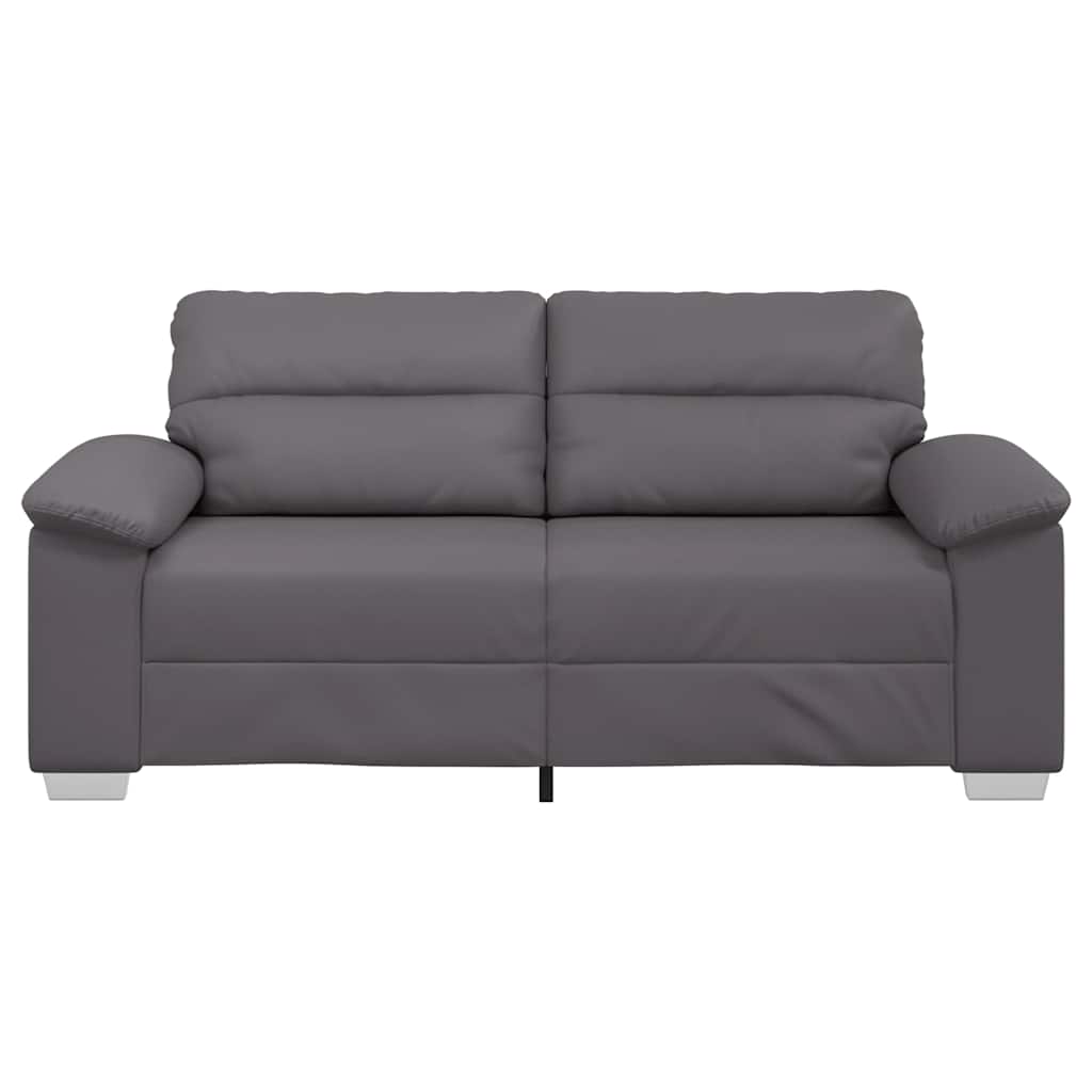 2-Sitzer-Sofa Grau 140 cm Kunstleder