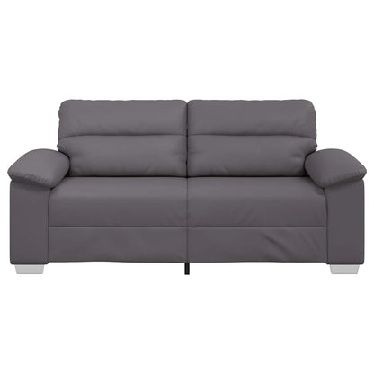 2-Sitzer-Sofa Grau 140 cm Kunstleder