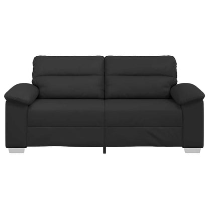 2-Sitzer-Sofa Schwarz 140 cm Kunstleder