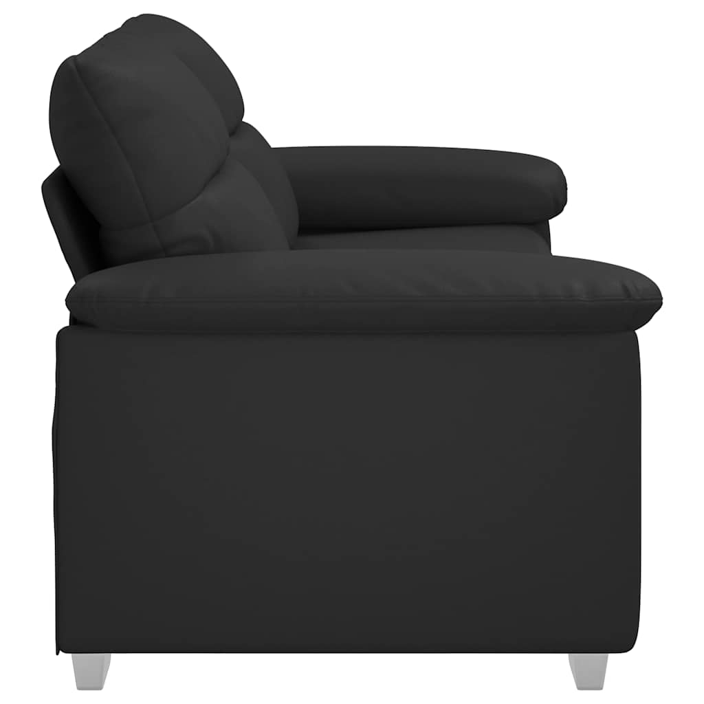 2-Sitzer-Sofa Schwarz 140 cm Kunstleder