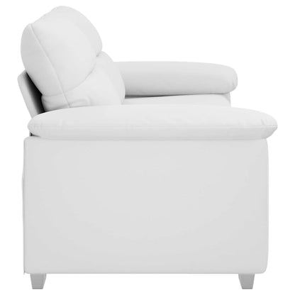 2-Sitzer-Sofa Weiß 140 cm Kunstleder