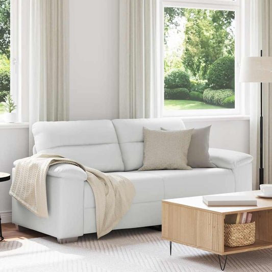 2-Sitzer-Sofa Weiß 140 cm Kunstleder