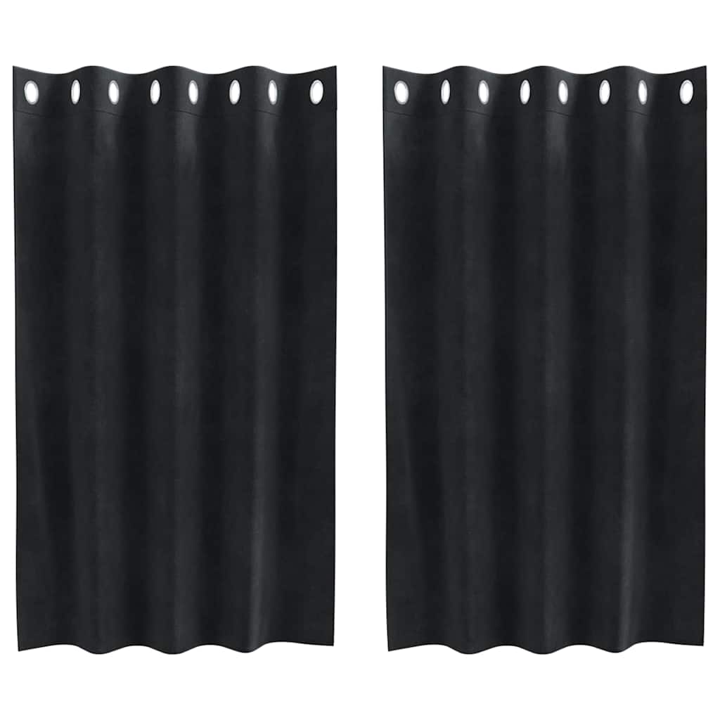 Vorhänge mit Vorhängen 2 pcs Schwarz 140 x 140 cm Samt