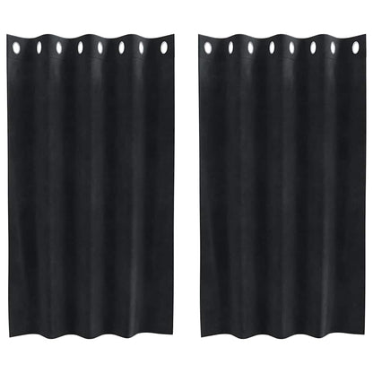 Vorhänge mit Vorhängen 2 pcs Schwarz 140 x 140 cm Samt