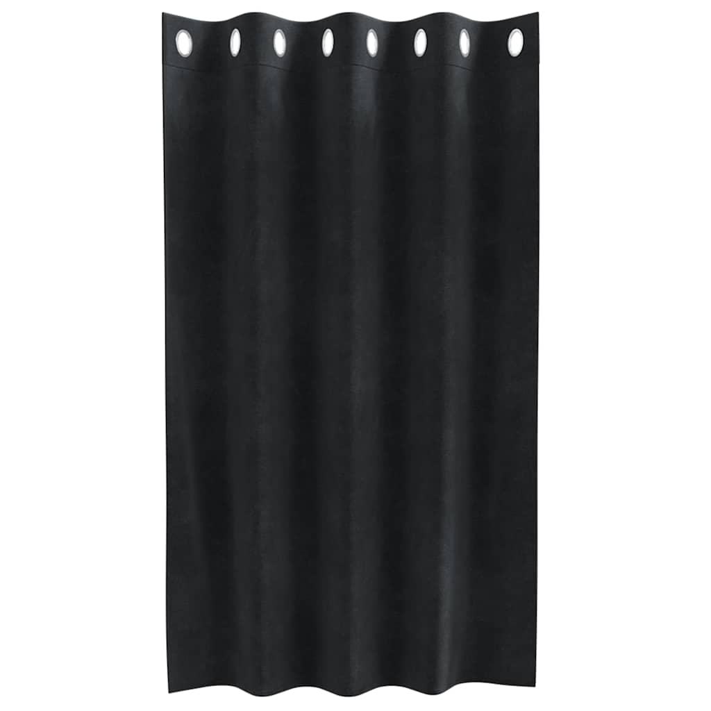 Vorhänge mit Vorhängen 2 pcs Schwarz 140 x 140 cm Samt