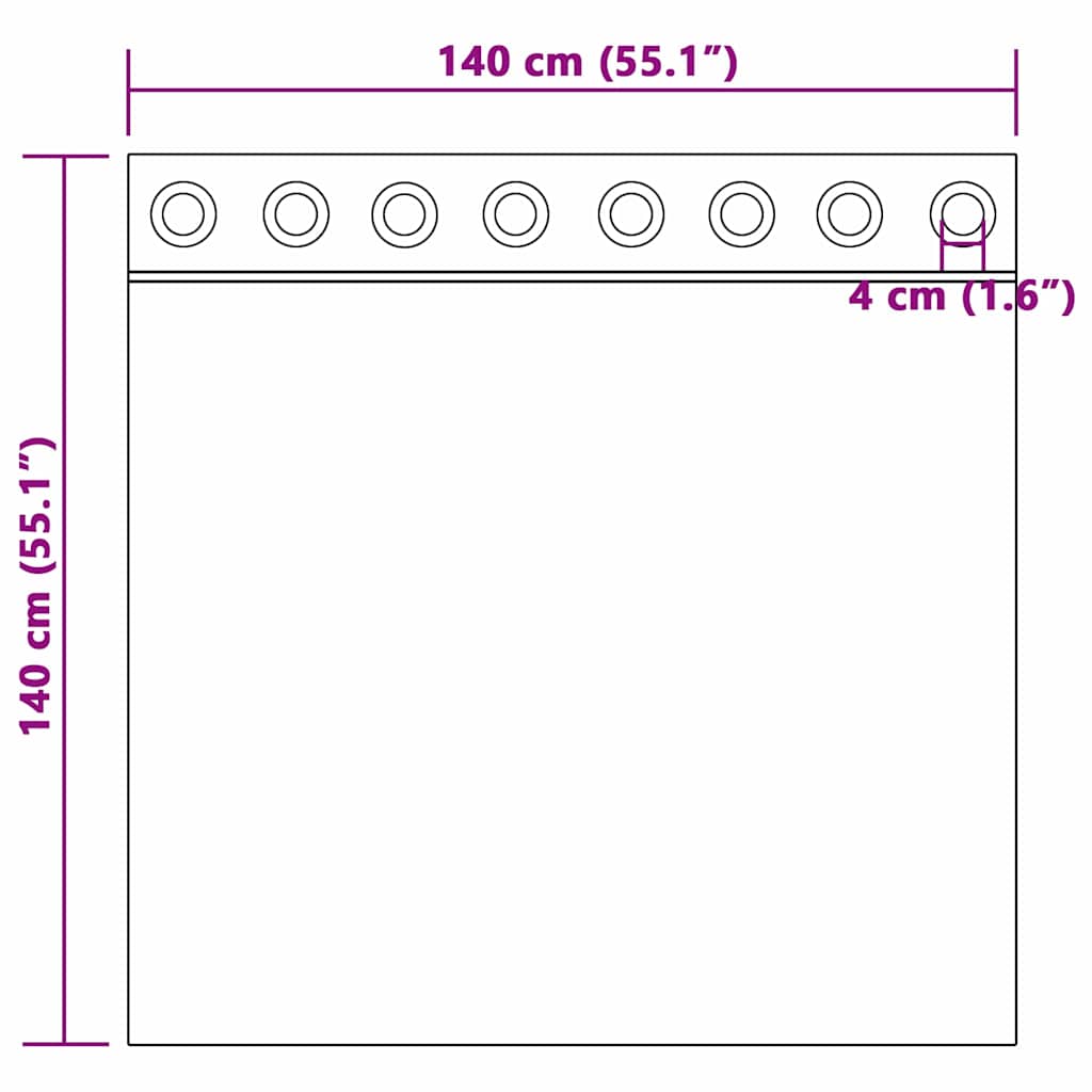 Vorhänge mit Vorhängen 2 pcs Schwarz 140 x 140 cm Samt