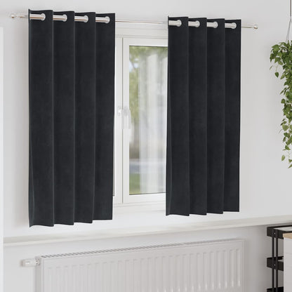 Vorhänge mit Vorhängen 2 pcs Schwarz 140 x 175 cm Samt