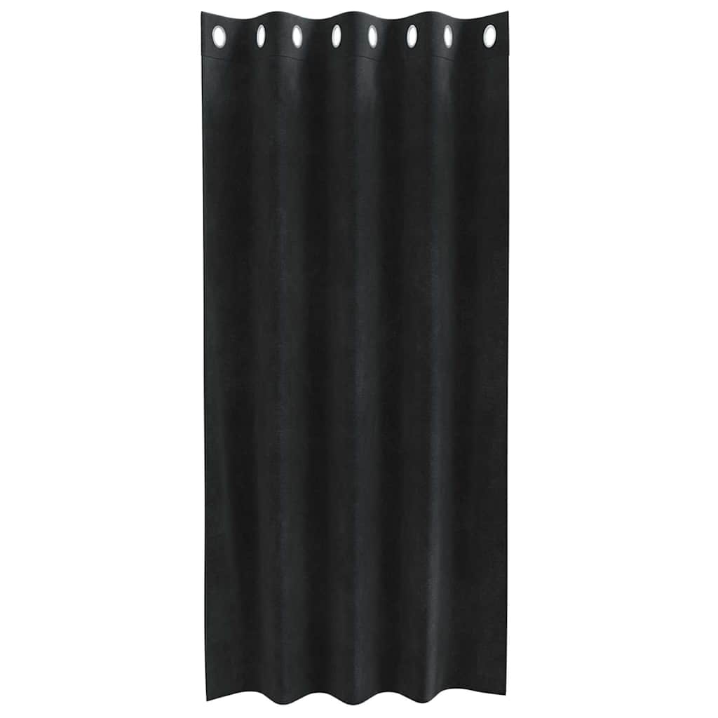Vorhänge mit Vorhängen 2 pcs Schwarz 140 x 175 cm Samt