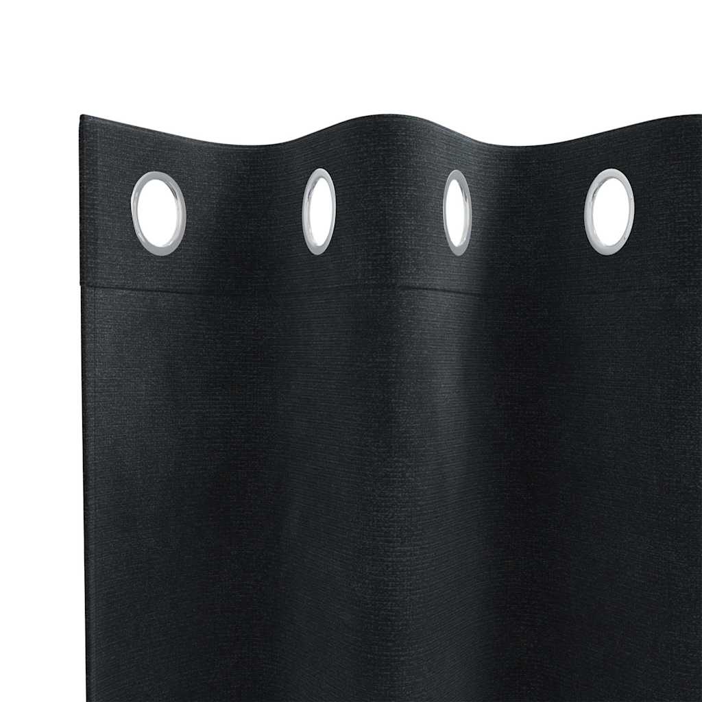 Vorhänge mit Vorhängen 2 pcs Schwarz 140 x 245 cm Samt