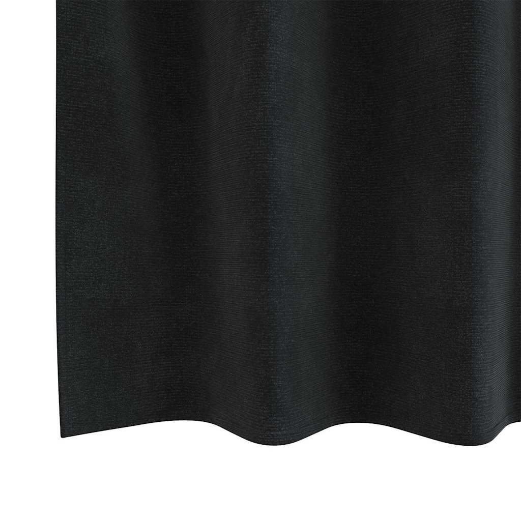 Vorhänge mit Vorhängen 2 pcs Schwarz 140 x 245 cm Samt