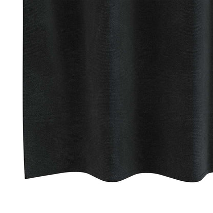 Vorhänge mit Vorhängen 2 pcs Schwarz 140 x 245 cm Samt